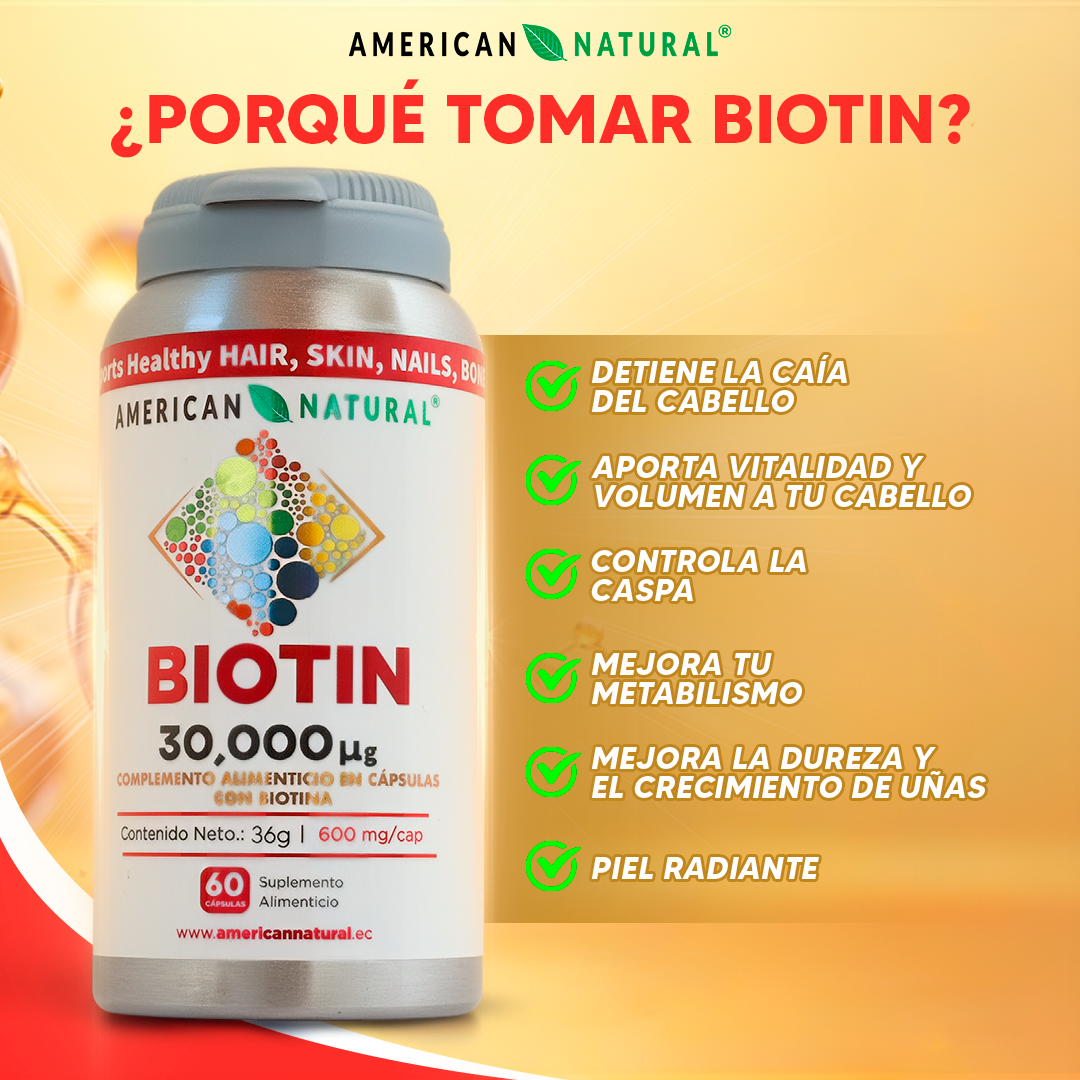 Biotina – Suplemento para Cabello, Piel y Uñas